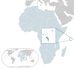 Location of Seychelles (dark blue) – in Africa (light blue & dark grey) – in the African Union (light blue)