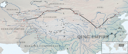 Route of the Afghan embassy to Beijing