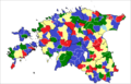 Image 3This is the divide of the different political parties in Estonia where in the 2013 elections, over 133,000 people (roughly 21.2% of participating voters) voted over the Internet. The 2013 elections were also the first elections to allow vote verification with mobile devices. (from Politics and technology)