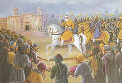 Depiction of the fall of Lahore in November 1761 to Sikh armies