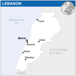 Location of Lebanon