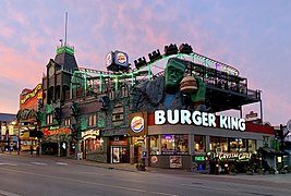 A Burger King restaurant at Clifton Hills, Niagara Falls, Ontario, Canada