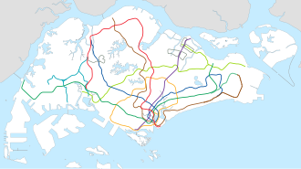 Singapore MRT/LRT system map