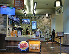 Inside a Burger King restaurant in Budapest, Hungary