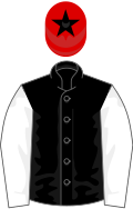 Black, white sleeves, red cap, black star